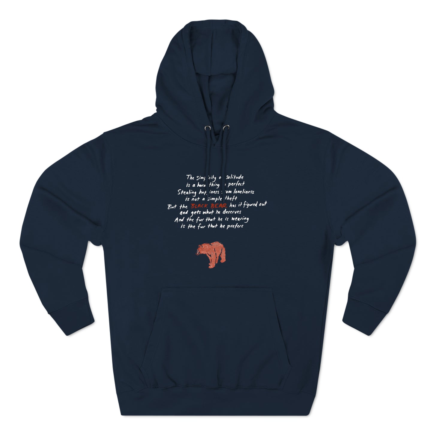 The Black Bear Fleece Hoodie (unisex) - the fur that he is wearing is the fur that he prefers